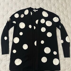 NWOT Chico's Black and White Polka Dot Cardigan
